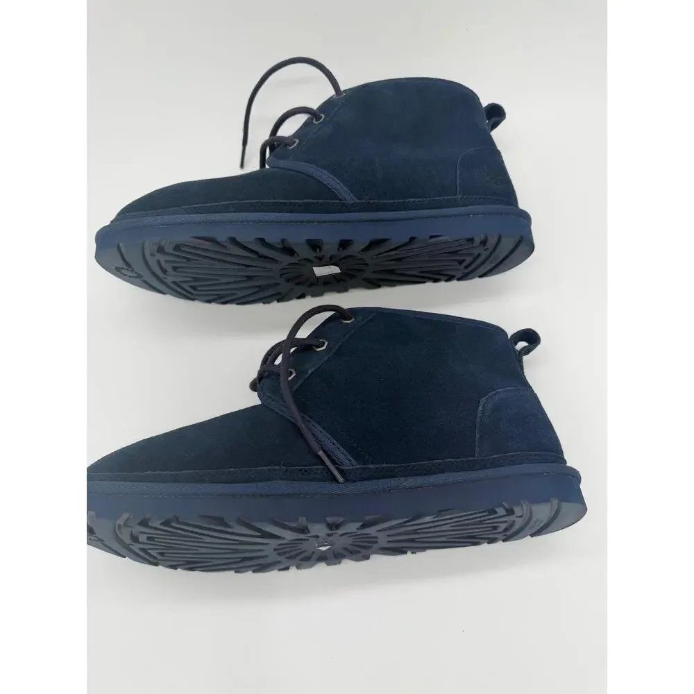 UGG Boots Mens Size 10 Blue Suede Chukka Wool Lined Ankle Winter Casual